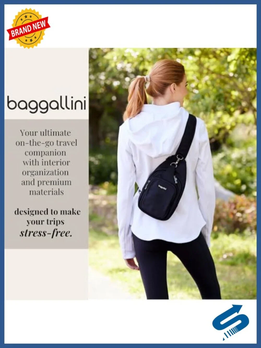 Lightweight Nylon Sling Crossbody Bag with Convertible Adjustable Shoulder Strap